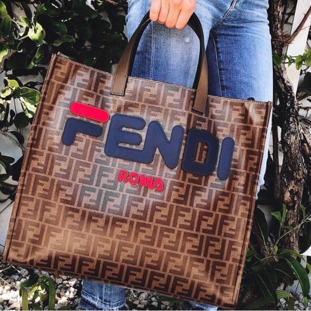 Fendi X Fila Mania Logo Tess Shopper